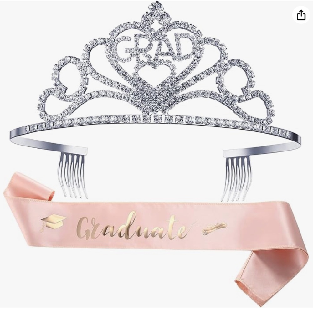 Graduation Princess Grad Crown Tiara and Graduate Sash